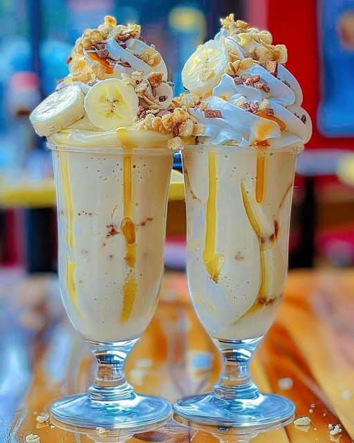 🍌🍓 Milkshakes Ultimes Banana Split : Une Explosion de Douceur Fruitée !